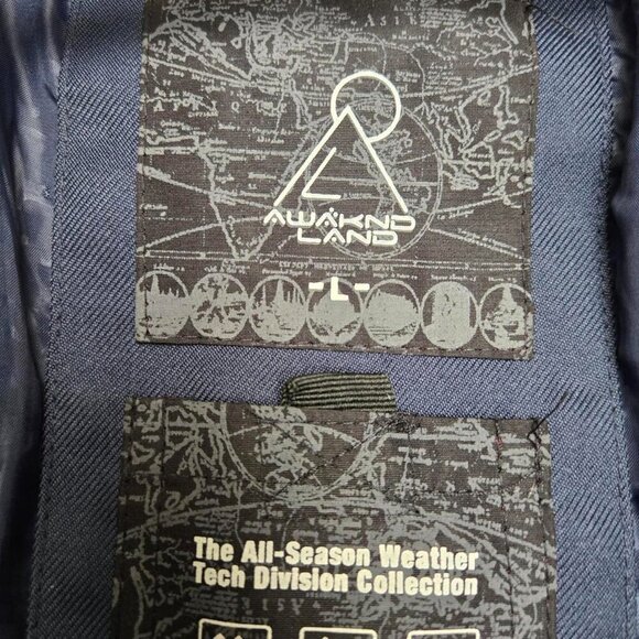 Navy Blue Awaknd Land Heavy Coat Mens Size Large - Picture 2 of 5